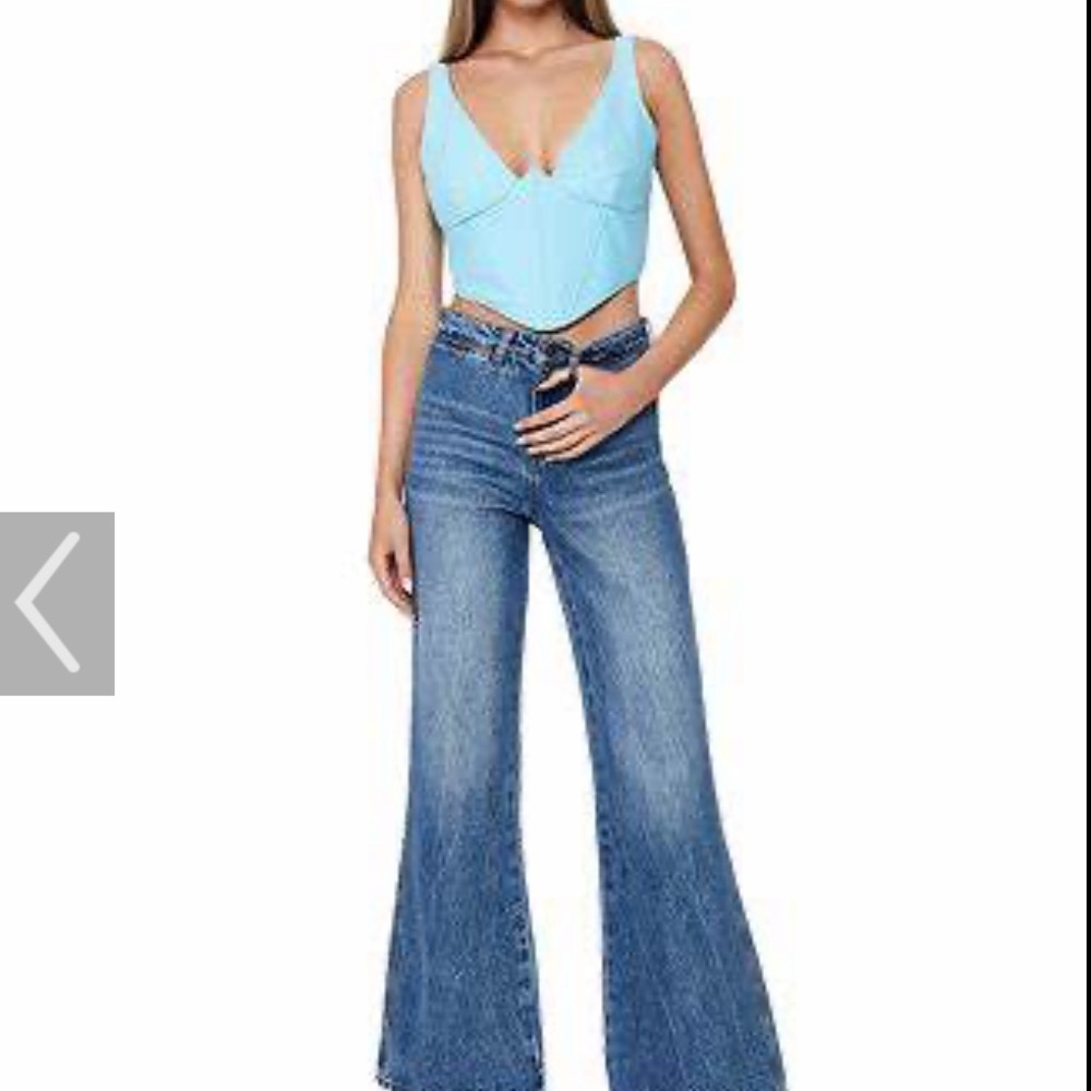 Bardot Bronte Corset Top in Aqua